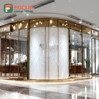 Vitrine de centre commercial minimaliste pour bijoux, comptoir en verre trempé pour centre commercial