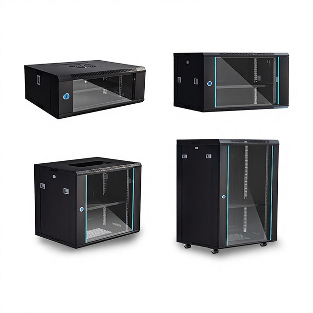 6U/9U Wall-Mounted Compact Network Cabinet 12U Modular Type 4U Switch Equipment Standard 19-Inch Low-Voltage Security Protection