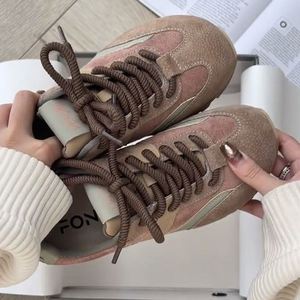 Women Retro Color <b>Block</b> German Trainer Shoes, 2026 Fall Trendy Thick Sole Sneakers, High-class All-match Casual Footwear - Product Image 1