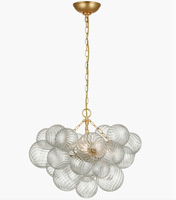Lámpara de araña moderna de lujo con 6 luces, bola de cristal, iluminación decorativa, accesorio colgante para sala de estar, Base de bombilla E12