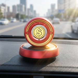Diffuseur d'arômes rotatif à énergie solaire pour l'intérieur de la voiture, style métallique de luxe léger, évaporation naturelle, 8*8cm, décoration parfumée - Product Image 1