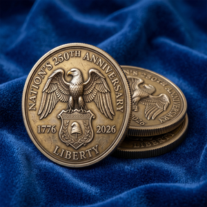 Moneta commemorativa USA 250° Anniversario in ottone anticato con motivo <span class=keywords><strong>aquila</strong></span> in alto rilievo 3D, all'ingrosso, per eventi patriottici - Product Image 2