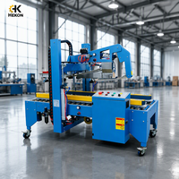 Scelleuse de cartons entièrement automatique HEKON avec détection adaptative de la taille et pliage du couvercle supérieur, machine à sceller les boîtes par ruban adhésif