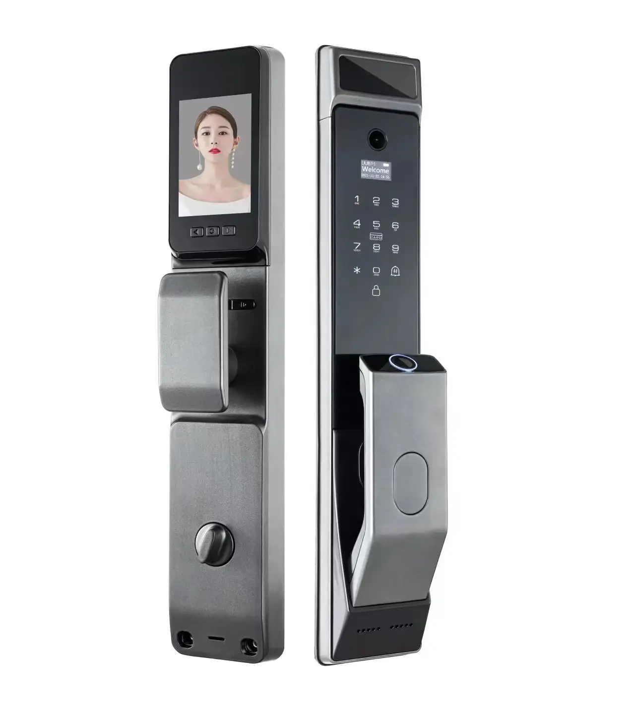 Automatic Wifi Tuya Lock Camera APP Remote Control Fingerprint Card Key Smart Lock With Camera Snapshot Photos Smart Door Lock
