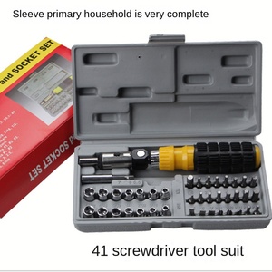 Ensemble d'outils multifonctionnels de 41 pièces : kit de tournevis, jeu de douilles et clés à cliquet - Product Image 4