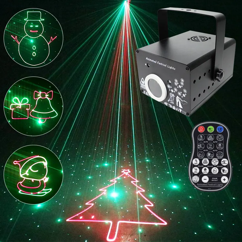 Kerst Animatie Laserverlichting Patronen Projector Effect Led Dj Festival Lichtstraal Disco Apparatuur Lamp Voor Wieden Verjaardag
