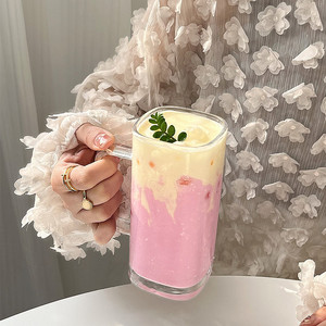 Bán Buôn Dọc Sọc Thẳng Vuông Cốc Thủy Tinh Lớn Xử Lý Bia Trà Sữa Cola Nước Giải Khát Nước 10Oz Uống Cốc - Product Image 4