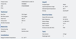 ปั๊มน้ำใหม่จากซัพพลายเออร์ Hydro Multi-E 3 CRE 5-9 U2 A-A-A-A-91048860 รับประกัน 1 ปี - Product Image 5