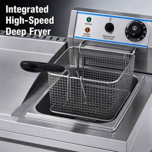 2-in-1 Electric <b>Flat</b> <b>Top</b> <b>Griddle</b> and Deep Fryer Combo 5500W Professional Stainless Steel <b>Griddle</b> Station for Commercial Kitchen - Product Image 4