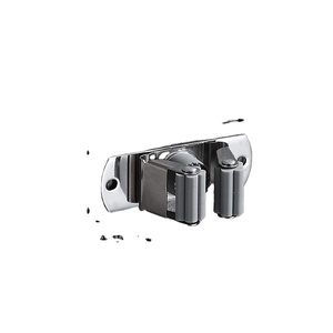 Organisateur <span class=keywords><strong>mural</strong></span> en acier inoxydable à un niveau avec plusieurs crochets, sans perçage, porte-balai et porte-outils pour salle de bain, salon - Product Image 1
