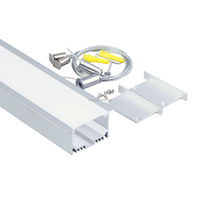Luminaire linéaire LED suspendu encastré 60W 3CCT dimmable et connectable, profilé en aluminium pour plafond de bureau ou de magasin