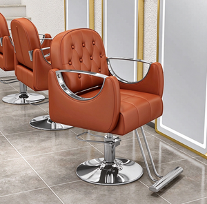 Sillón de Barbería Ajustable, Hidráulico, de Cuero PU con Asiento Acolchado, Giratorio, con Reposapiés - Product Image 5