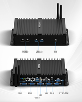 HYSTOU K4 Mini PC de bureau industriel sans ventilateur I5-4200U 6 ports COM VGA HD double affichage 2 Gigabit Ethernet Linux Win10/11 Quad SSD