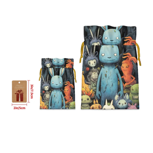 Sacs-cadeaux à cordon pour fêtes de Noël avec image personnalisée - Product Image 4