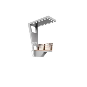Chaise solaire photovoltaïque, banc de patio extérieur, structure en aluminium, assise en bois, design contemporain, mobilier de parc écologique - Product Image 1