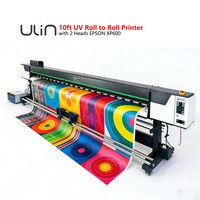Imprimante UV grand format 10 pieds (3,2 m) avec 2 têtes EPSON XP600, fabriquée en Chine