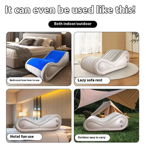 كرسي وسرير أريكة هوائي للكبار الأكثر مبيعًا للأزواج، قابل للطي وبتصميم يحفظ الخصوصية لغرفة النوم والتخييم الخارجي - Product Image 2