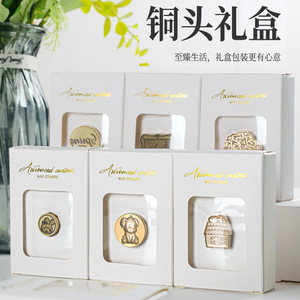 Coffret Cadeau Rectangulaire en Cuivre pour Tampons à Cire Personnalisés – Boîte de Rangement Décorative pour Bureau - Product Image 1