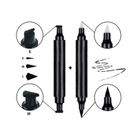 Stylo effaceur d'eye-liner double face en forme de diamant avec logo personnalisé, pour les yeux, longue tenue, naturel, imperméable, séchage rapide, résistant à l'huile
