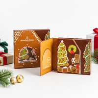 Boîte cadeau en papier rigide avec impression de logo personnalisé, boîte en forme de livre magnétique pour l'emballage alimentaire de Noël