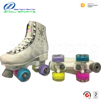 Chaussures de patinage à roulettes en PU blanc personnalisable pour enfants avec lumières clignotantes Patins à roulettes quadruple