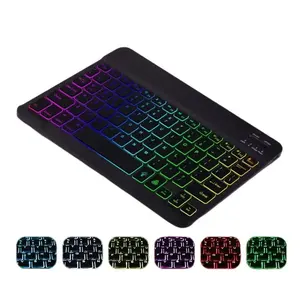 <span class=keywords><strong>Clavier</strong></span> BT <span class=keywords><strong>sans</strong></span> <span class=keywords><strong>fil</strong></span> rétroéclairé adapté au téléphone portable Ipad Tablet RGB Three-colour Gradual Change Luminous Keyboard Mouse - Product Image 3