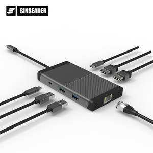 อะแดปเตอร์ฮับ<span class=keywords><strong>7</strong></span> in 1สำหรับแล็ปท็อป HDTV Type-C เป็น Dual HDMI <span class=keywords><strong>USB</strong></span> 3.0 RJ45 PD <span class=keywords><strong>USB</strong></span>-C อะแดปเตอร์ฮับ - Product Image 1
