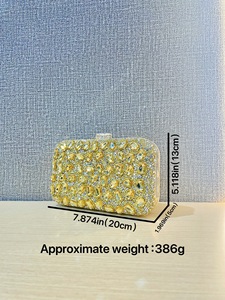 2024 New Fashion Women's Square Glitter <strong>Clutch</strong> Purse Sparkly Rhinestone Evening Handbag <strong>for</strong> <strong>Wedding</strong> Parties Shoulder <strong>Bag</strong> - Product Image 5