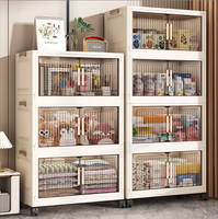 Armoire de rangement pliable multi-niveaux pour salon, 4 niveaux, organisateur de vêtements pour bébé, pour chambre à coucher, cuisine