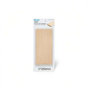 Bâtonnets en bois Ilan 2x200mm 36 pièces pour l'artisanat et le bricolage - Product Image 2