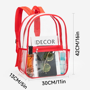 Bán Buôn Biểu Tượng Tùy Chỉnh Trong Suốt PVC Ba Lô Không Thấm Nước Ngoài Trời Bãi Biển Trường Túi Dây Đeo Bền Chàng Trai Cô Gái Màu Đỏ Rõ Ràng Ba Lô - Product Image 2