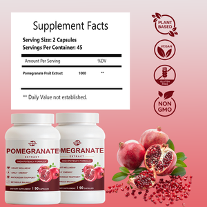 Cápsulas de Extracto de Granada de Marca Privada OEM, 90 Cápsulas, Alta Potencia, Antioxidante, Apoyo para la Salud del Corazón, Energía Diaria - Product Image 2