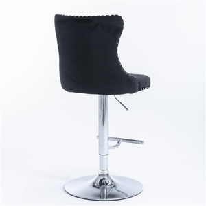 DB Furniture Tabourets de bar modernes à base chromée pivotants en velours avec hauteur d'assise réglable 25-33 pouces pour ferme - Product Image 6