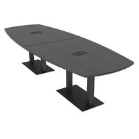 Table de salle de réunion 10 personnes carrée avec bases en métal Table de conférence modulaire de bateau avec module électrique et de données