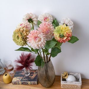 ดอกดาเลียประดิษฐ์ CallaFloral ก้านเดี่ยว สีชมพูและสีเขียว ผ้าทอแบบแพน สำหรับตกแต่งภายใน - Product Image 1