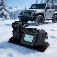 Compresseur d'air portable VOLCANO 12V en alliage d'aluminium robuste avec manomètre numérique et aimant permanent pour gonflage de pneus de voiture