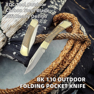 ความแข็งสูง BK110 ด้ามจับทองแดงกลางแจ้งพับได้มีดพกพา EDC เครื่องมือป้องกันตัวเองแคมป์ปิ้งการอยู่รอดตกปลาการล่าสัตว์ของขวัญ DIY - Product Image 2