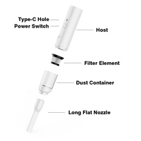 Petit Aspirateur Souffleur d'Air Portable à Forte Suction, Mini Nettoyeur sans Fil pour Voiture, Maison et Bureau