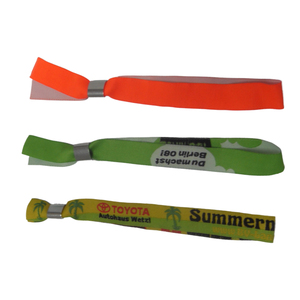 Custom Logo Woven <strong>Wristbands</strong> for Events Festival Design Round <strong>Fabric</strong> <strong>Promotional</strong> <strong>Wristbands</strong> <strong>Fashionable</strong> Accessories - Product Image 2