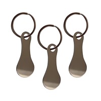 Porte-clés décapsuleur 2-en-1 en métal pour chariot de supermarché, avec logo personnalisé gravé, cadeaux promotionnels européens