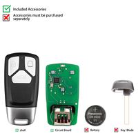 KEYDIY KD ZB26-3 Llave Inteligente Universal de 3 Botones para Audi A4L/Q5/Q7/A6L/A8L, Sin Llave, 5 Piezas/Lote