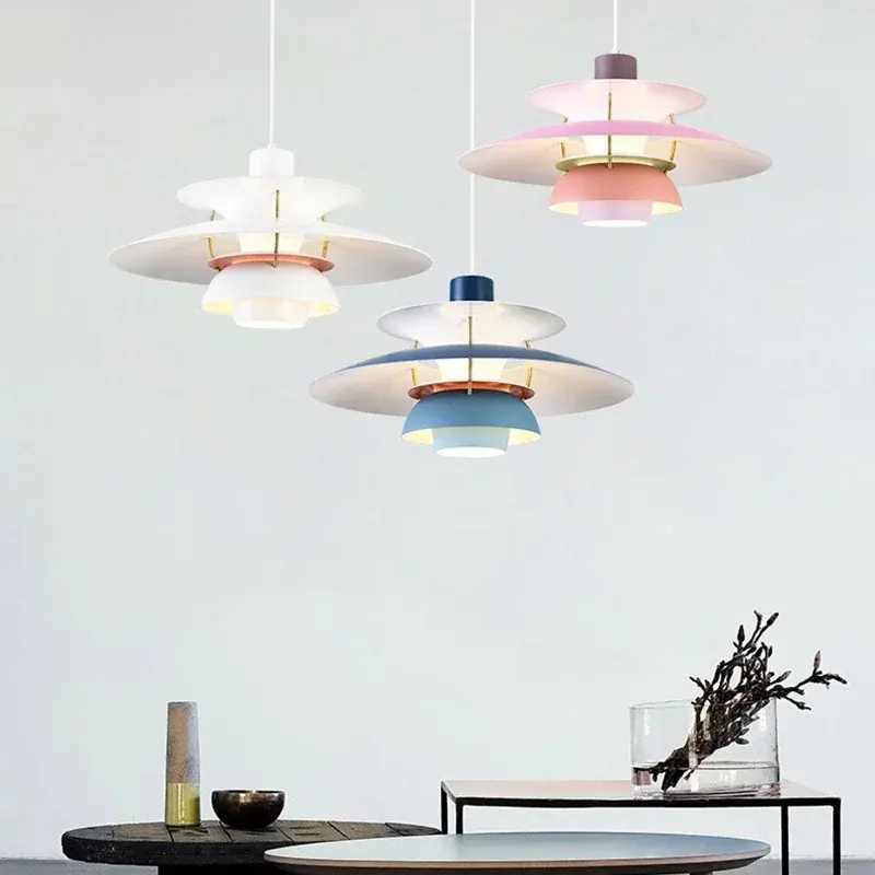 Danish Design 50 Cm Lamp Gradient Led Pendant Light High Quality Loui Hanging Lamp Living Kitchen Poulsen Ceiling Chandelier