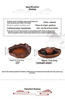 Plateau en racine de bambou carbonisé fait main, plateau à thé artisanal en forme de feuille de lotus, bol à fruits de style Wabi-sabi Zen pour la décoration de la maison