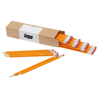 Lápiz de Madera Personalizado Promocional Bonvada BVY893 para el Regreso a Clases, 7 Pulgadas, HB 2B, Goma de Borrar Hexagonal Amarilla, Muestra Gratuita Personalizada
