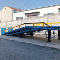 Rampe de quai hydraulique personnalisée en conteneur bleu pour le chargement et le déchargement de marchandises, plaque et planche