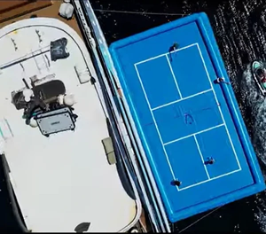 Cancha de Pickleball, Voleibol y Tenis Acuático Inflable Comercial, Plataforma Deportiva Flotante de PVC, Instalación de Entretenimiento - Product Image 4