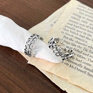 Yinruitai-Anillo abierto con cruz Retro de Plata de Ley S925 para mujer, estilo coreano, regalo de joyería de moda único y versátil - Product Image 3