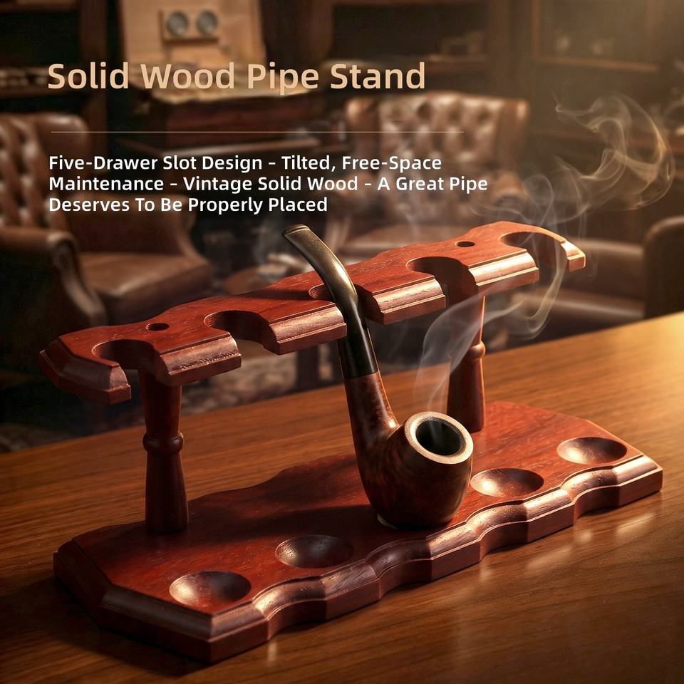 Full Cigarette Racks Erliao High Quality Wood Pipe Display Organizer 5 Slot Stand OEM ...