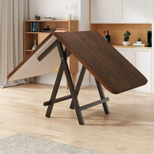 Ensemble <span class=keywords><strong>de</strong></span> <span class=keywords><strong>table</strong></span> et chaises pliantes en bois moderne et écologique <span class=keywords><strong>pour</strong></span> appartement et cuisine, convient à 4 à 8 <span class=keywords><strong>personnes</strong></span> - Product Image 1