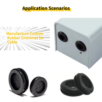 Protector de Cables de Goma EPDM de Doble Cara Personalizable, Funda Protectora para Cables de Alimentación, Pasacables para Gabinetes Eléctricos